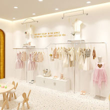 童装店展示架上墙组合不锈钢货架服装店儿童衣服陈列架女装挂衣架