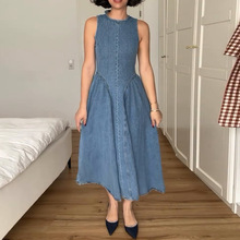 �羳�¿�R�d���QDress Tie Waist Round Neck Sleeveless ��[