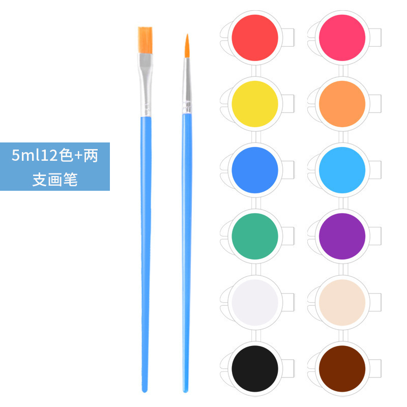 子供用アクリル絵の具 12 色セット 6 連結学生アート絵画着色石膏人形ペイント ストリップ在庫あり|undefined