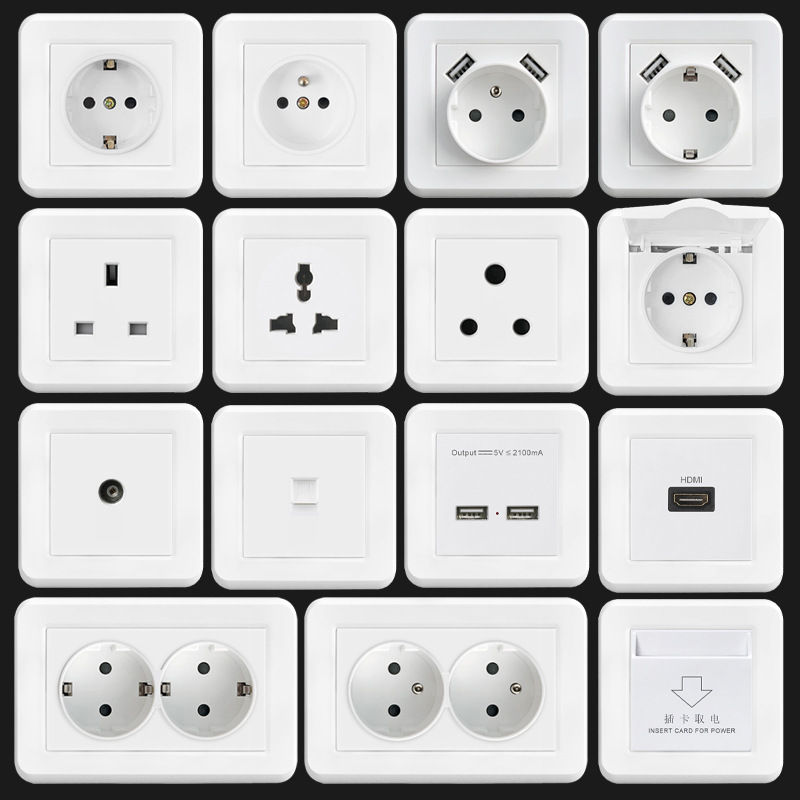 European cross-border foreign trade export wall plug 80 type 16A German European standard French Italian USB plug panel