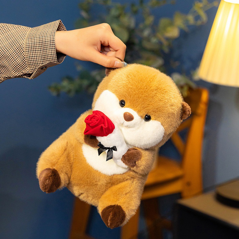 Caricatura de flores rosadas muñecas de peluche muñecas de agua pequeñas muñecas de agua para niñas muñecas de paño tranquilizadoras regalos de San Valentín