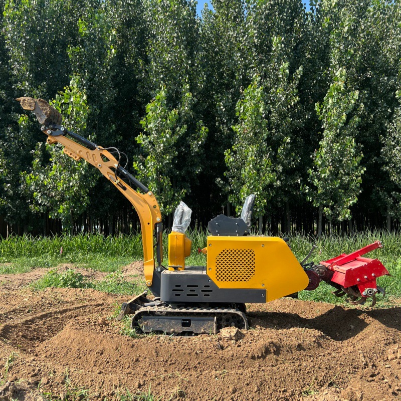 Crawler Rotary Tiller, Agricultural Plowing, Trenching and Sowing Hard Soil, Dry Land and Paddy Field Dual-Purpose Micro Tiller