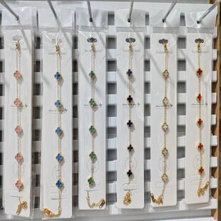 Brand chain stainless steel, one bead bracelet, jewelry, four-leaf clover, simple and elegant design, 9mm