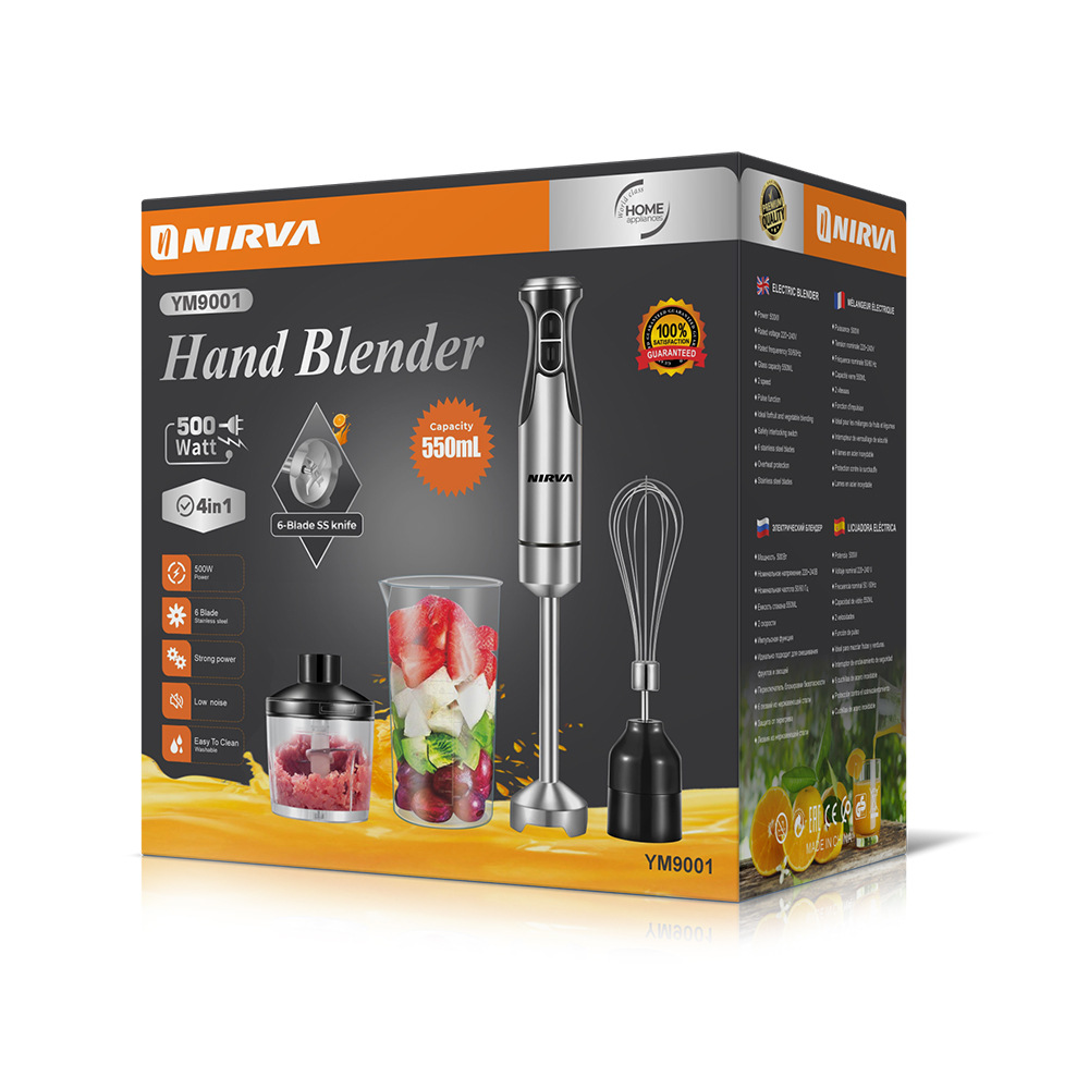 Nirva Crossborder 4in1 Avrupa-Amerika Standardı 500W Blender Mutfak Şefi Makinesi Karıştırıcı Çubuk Doğrayıcı Ette Kıyma Makinesi
