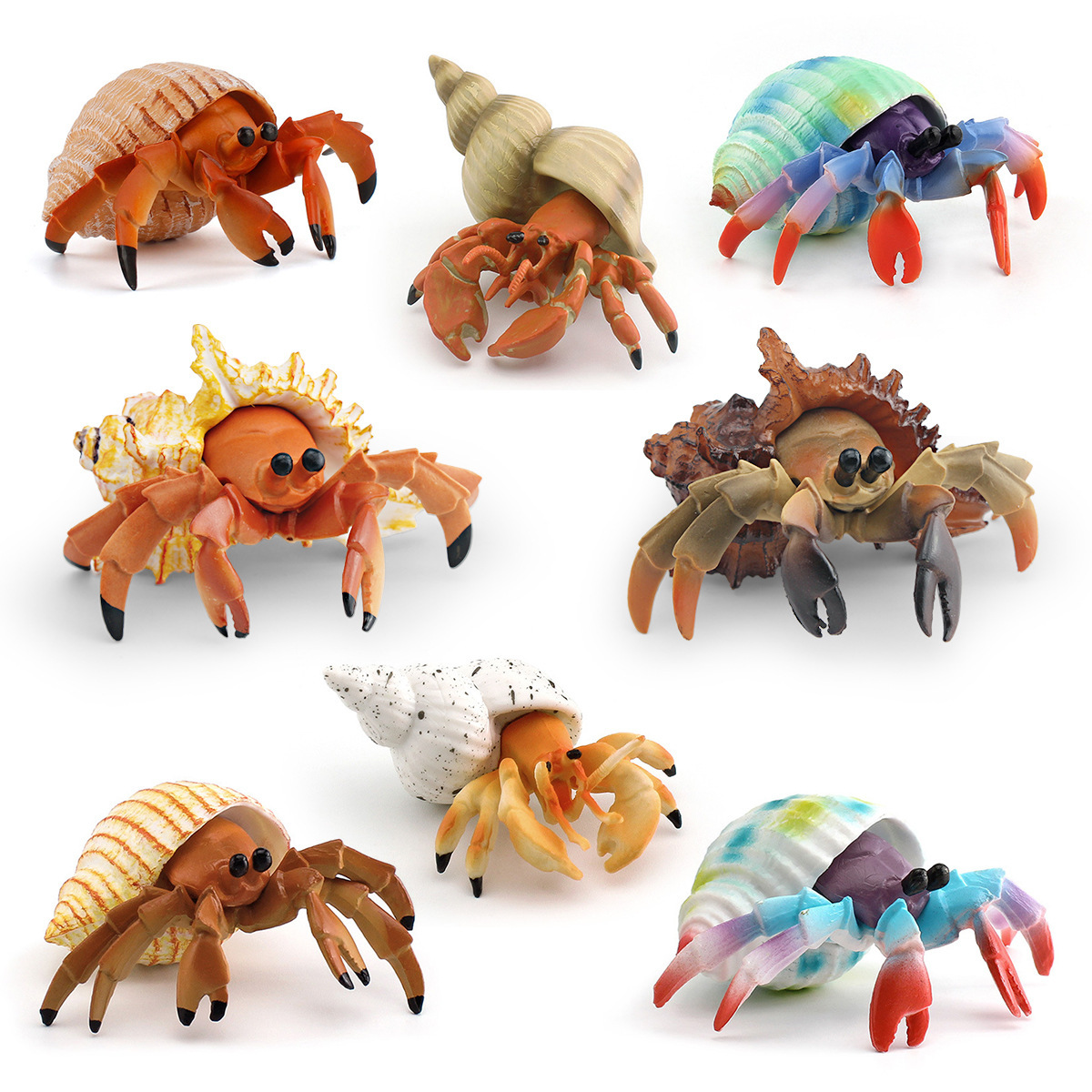 Puzzle cognitivo infantil simulación de criaturas marinas hermites cangrejo modelo juguete caracoles cangrejo estático adornos de escritorio Amazon