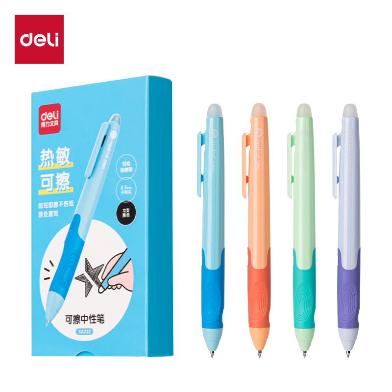 6 black pens 0.5mm-bullet★【Deli SA232】