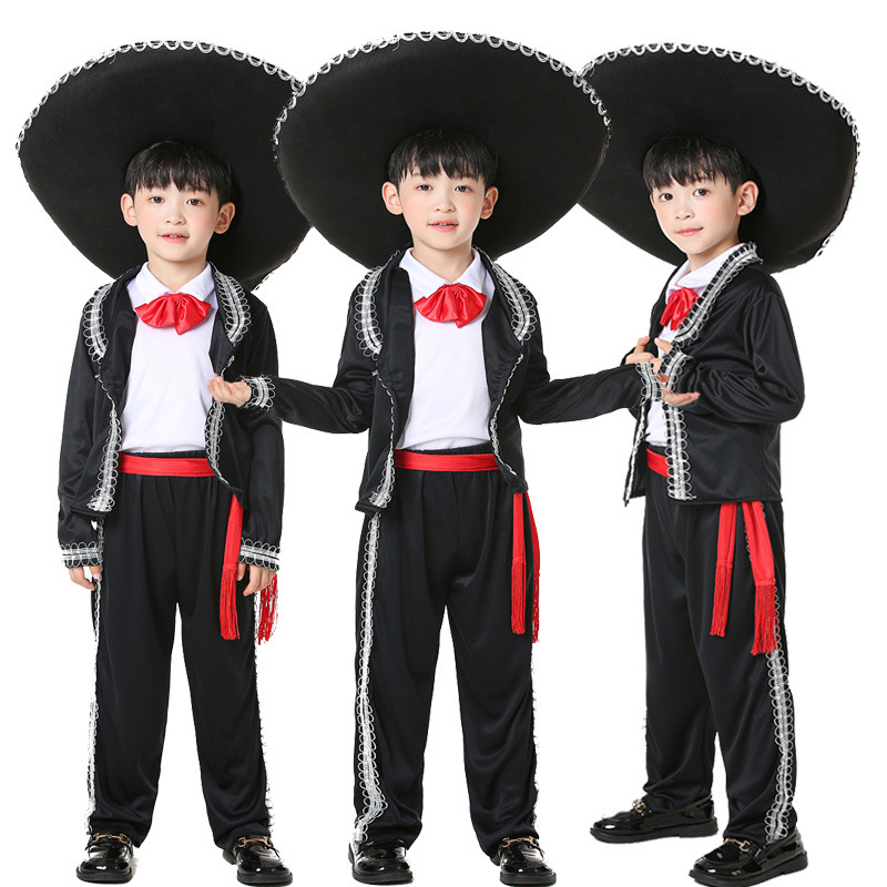 Children's Day Mexican Ethnic Traditional Costumes for Adults and Kidsren Cos Masquerade Costumes