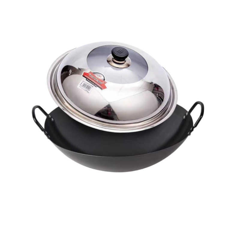 녹슬지 않는 질화 이중 귀 철 냄비 + 뚜껑