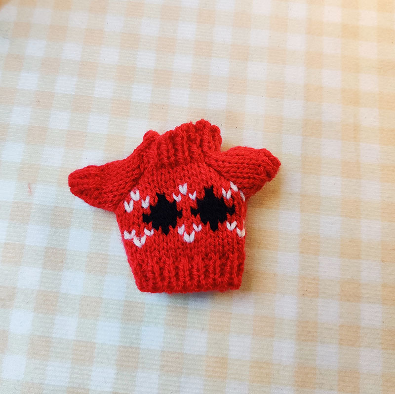 15cm ciego caja pull paño suéter pantalones macaron labubu colgante muñeca suéter Año Nuevo suéter lindo