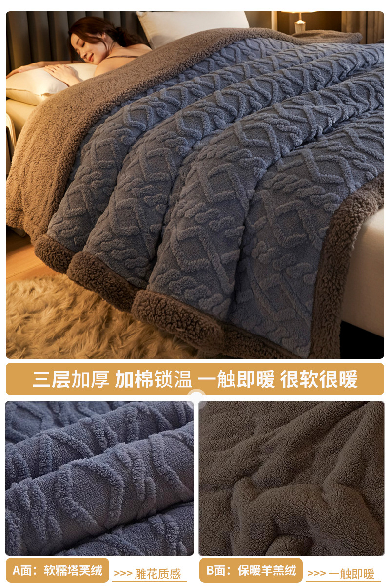 Tafu terciopelo edredón engrosado invierno manta dormitorio de estudiantes manta siesta oficina terciopelo de leche edredón de lana de cordero