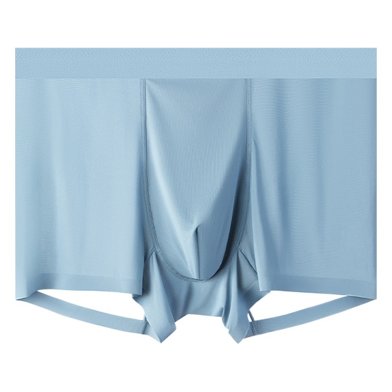 Ropa interior masculina de seda de hielo sin costuras delgada cintura media Boxer shorts verano fresco piel-friendly ropa interior masculina al por mayor