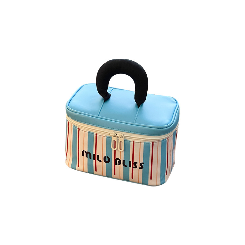 Bolso cosmético de color de contraste de dopamina bolso de viaje portátil de gran capacidad 2025 nuevo bolso de almacenamiento de partición súper caliente