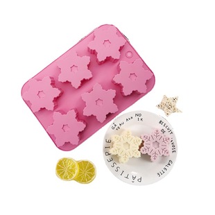 Silicone 6-piece snowflake cake mold Christmas DIY household aromatherapy gypsum wax mold soap mold baking chocolate mold