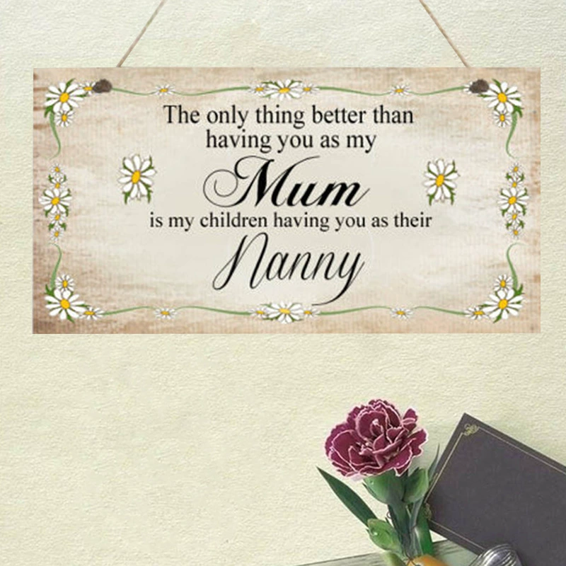Rectangular wooden wall mount for mother's day