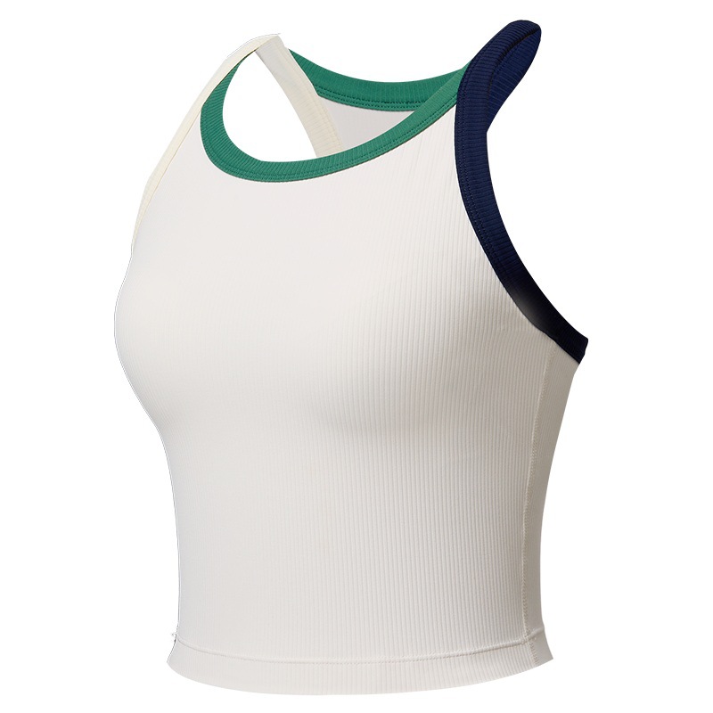 Una sola chaleco deportivo mujer cinturón cojín de pecho reúnido antichoque ropa interior de carrera de tenis al aire libre ropa de yoga retro