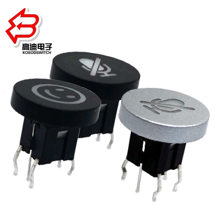供应电器圆形带灯轻触开关 圆形led轻触开关 小型带灯轻触开关