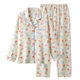 New cotton double-layer gauze baby cotton pajamas women's spring and autumn summer thin long sleeve loose home clothes wholesale