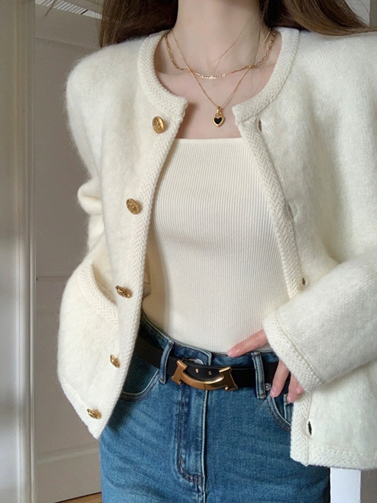 Short Top Length Coat Tops Type Daily Occasion Women's Elegant Streetwear Solid Color Button Single Breasted Coat