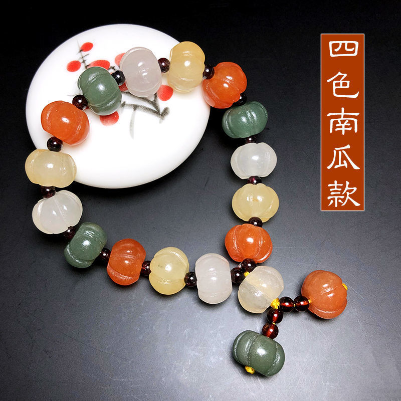 智贝SKU图_7新疆和田玉金丝玉戈壁玉五彩纯红色宝石光冰