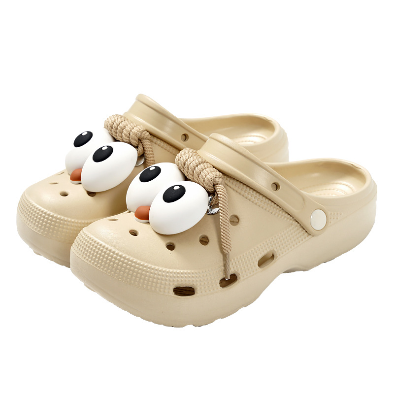 Eva zapatos con agujeros para mujer 2025 nuevo estilo playa antideslizante y desodorante pisando mierda zapatillas Baotou ropa exterior de verano para mujer