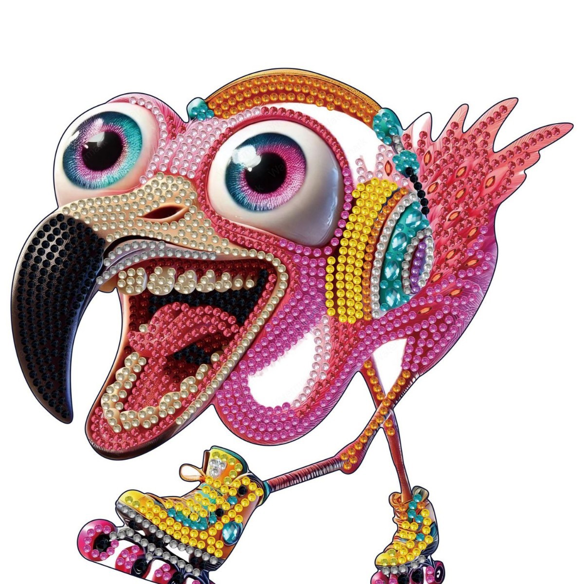 Diamante de bricolaje hecho a mano transfronterizo dibujo punto diamante 5D placa de yeso tridimensional adorno de juguete dinosaurio dibujos animados pintura infantil