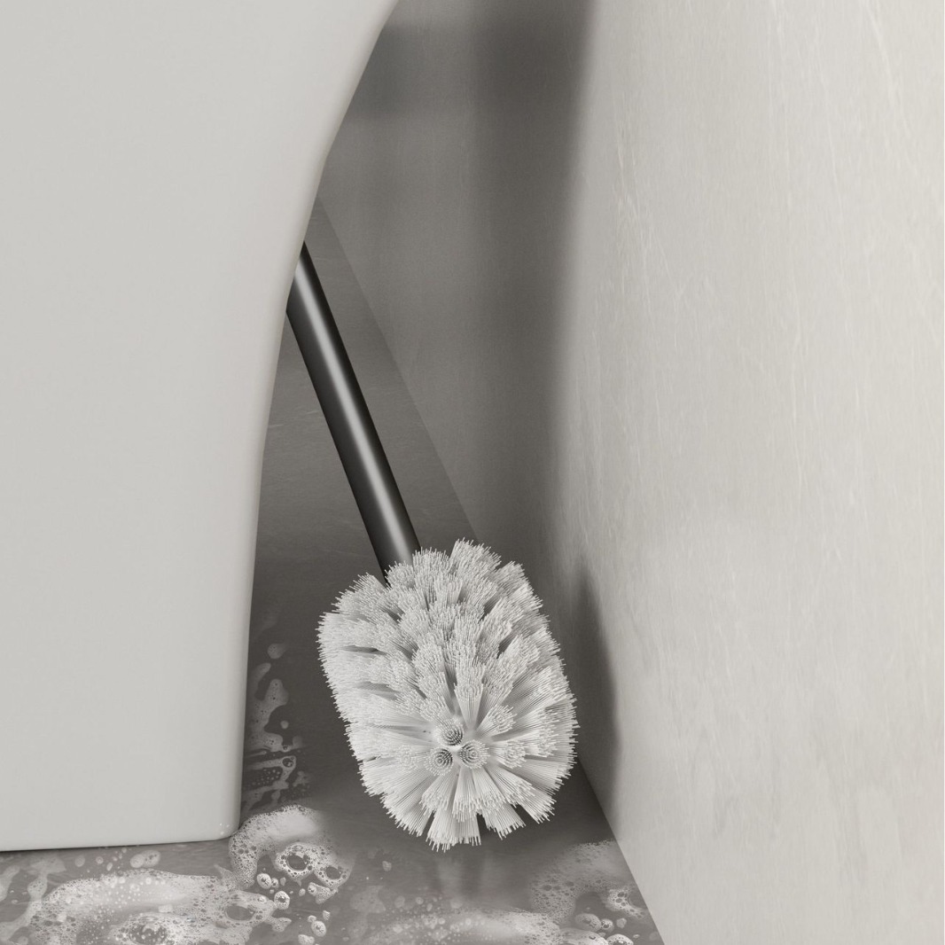 cepillo de inodoro tipo estante de pared para uso doméstico sin rincón muerto inodoro sin agujeros limpio cepillo de inodoro artefacto image 4