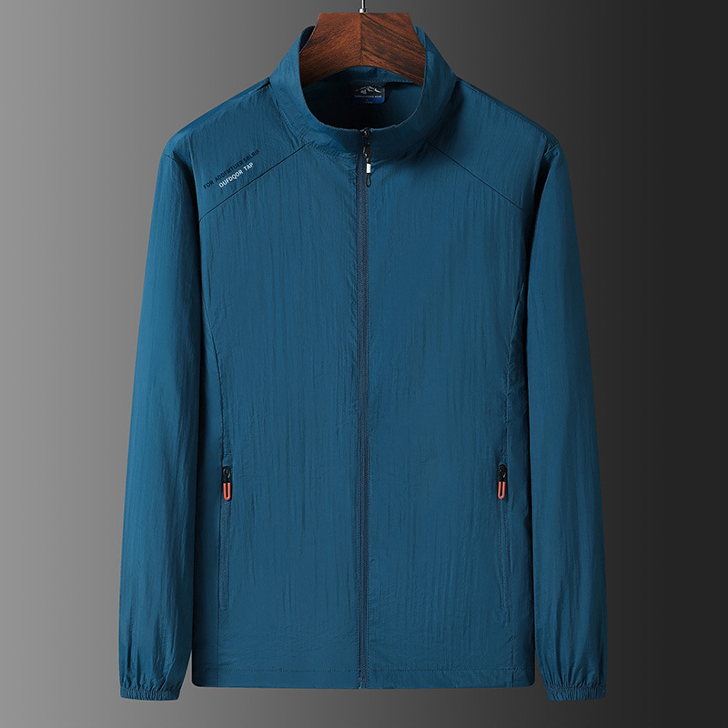 2024 moda nueva chaqueta de protección solar para hombres chaqueta delgada de verano deportivo al aire libre transpirable anti-UV chaqueta de piel puede comprimir la marca