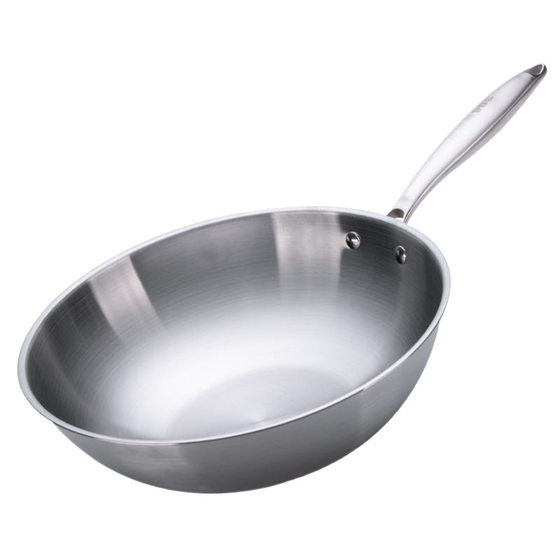 Chef non-lampblack non-stick pan stainless steel wok household non-coated wok for induction cooker gas