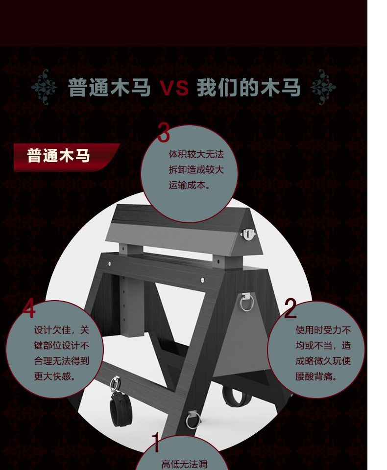 役栈INNSTUD 情趣木马椅 刑床性爱椅子 酒店用家用sm情趣家具-阿里巴巴