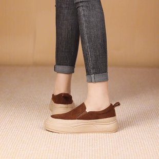 Soft-soled thick-soled casual loafers women's 2024 autumn new Joker comfortable one-step retro style shoes wholesale