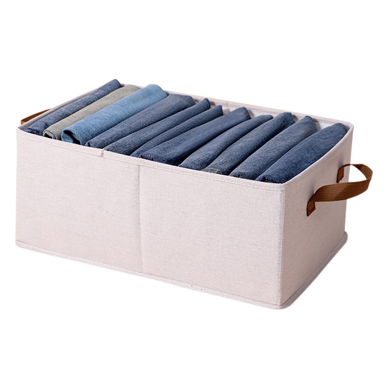 Organizer cotton linen clothing storage box folding plastic spraying steel frame pp board storage box wardrobe drawer socks storage box