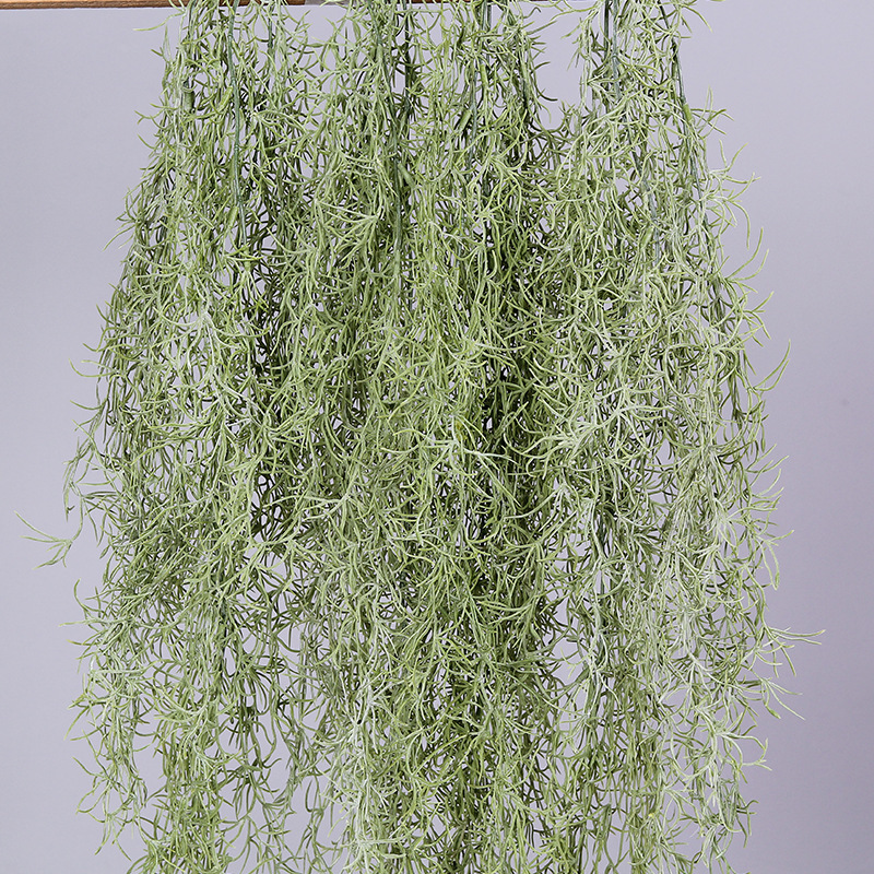 Simulated fake plant air grass hanging beauty beard wall hanging elderly beard hanging basket green plant wall background decoration accessories