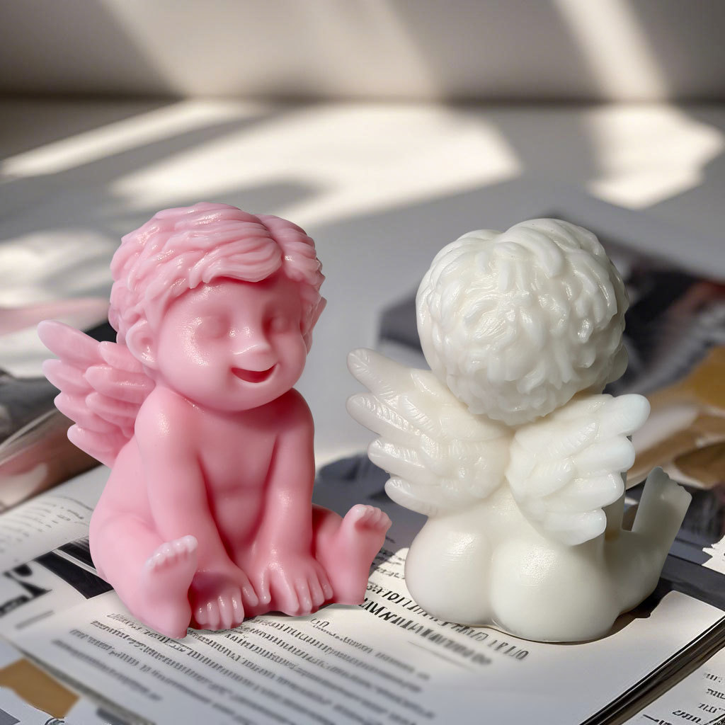 Jiahuimei Little Angel Vela de aromaterapia Diy Baby Angel Aromaterapia hecha a mano Yeso Adornos Abrasivos