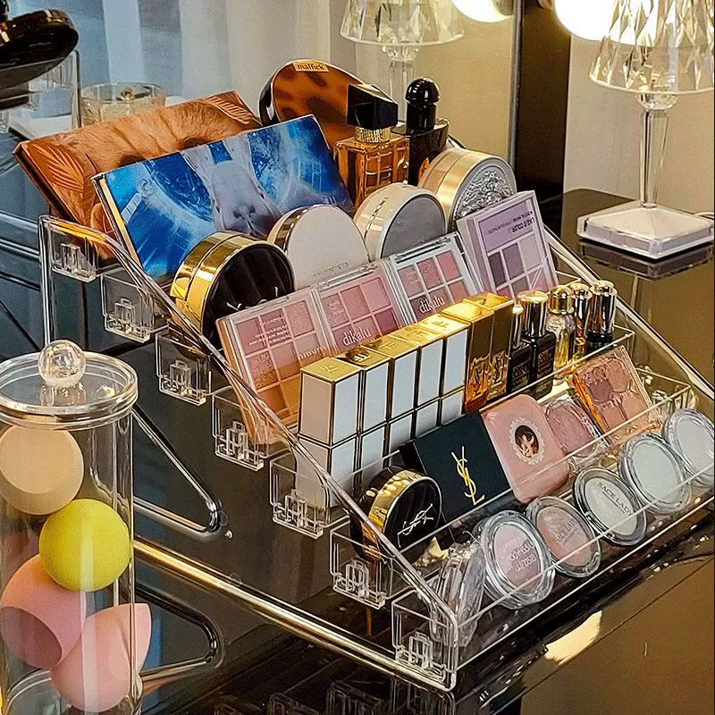 Палитра теней для век, коробка для хранения, пудра, торт, полка на воздушной подушке, пластиковый органайзер, настольный маникюр, губная помада, стеллаж для хранения косметики