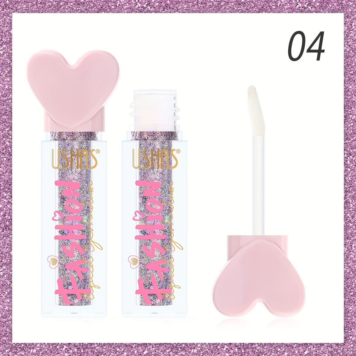 USHAS Sombra de ojos líquida de punto transfronterizo europeo y americano, película fina y brillante, sombra de ojos líquida impermeable de larga duración de alto brillo LG2533