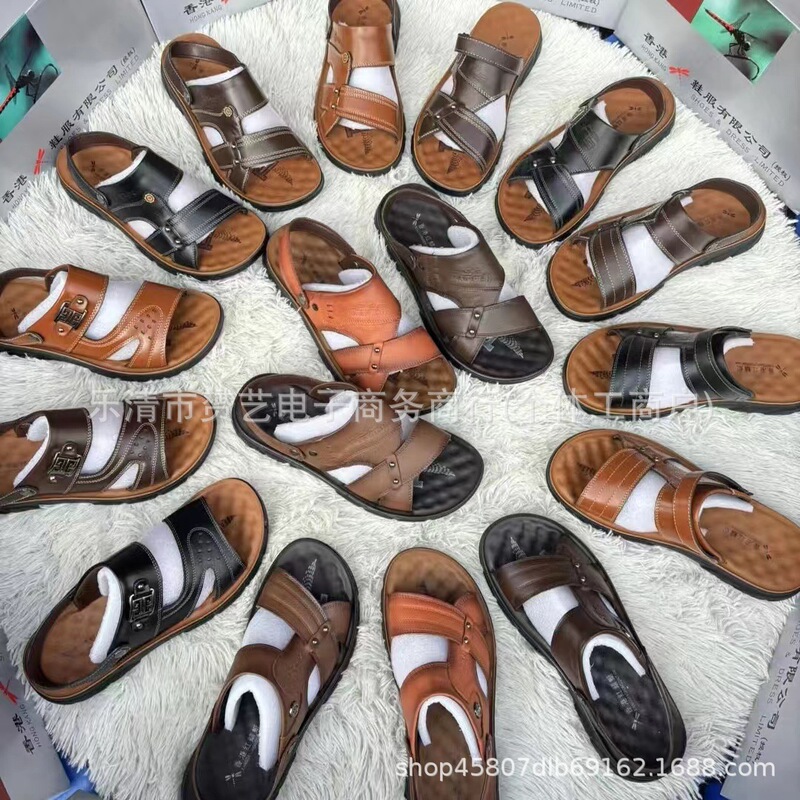 Sandals Men's Summer 2025 New Trendy Fashion Soft-Soled Beach Shoes Men's Outer Wear Anti-Casual Sandals Tail Goods