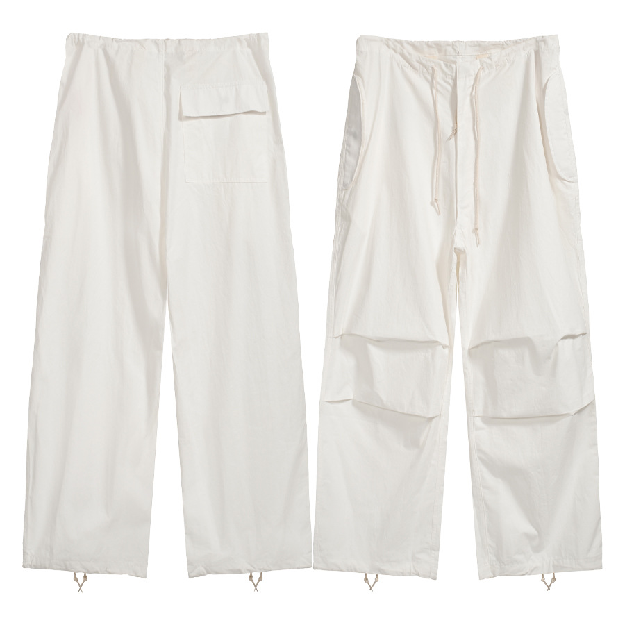 High Street 194 Vintage Pantalones de trabajo de cuerda de dibujo de color sólido pareja con pantalones paracaidistas casuales rectos