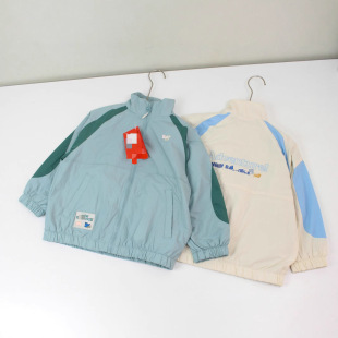 N Korean Style Kidsren's Clothing Kidsren's Spring and Summer Splicing Contrasting Color Casual Jacket Stand Collar Jacket for Boys and Girls Versatile Light Windbreaker