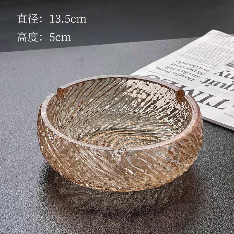 Cenicero de vidrio de cristal, sala de estar para el hogar, cenicero de oficina, adornos pequeños de alta gama, taza de humo de ceniza antivoladora redonda ciclónica