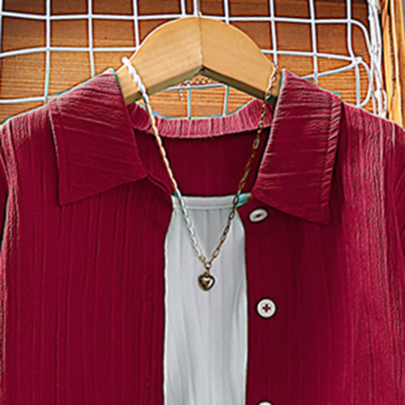 Forårstøj til piger 2024, 10-12 år, nyt sæt med lange ærmer og mellemhøj krave til børn._voghion.com