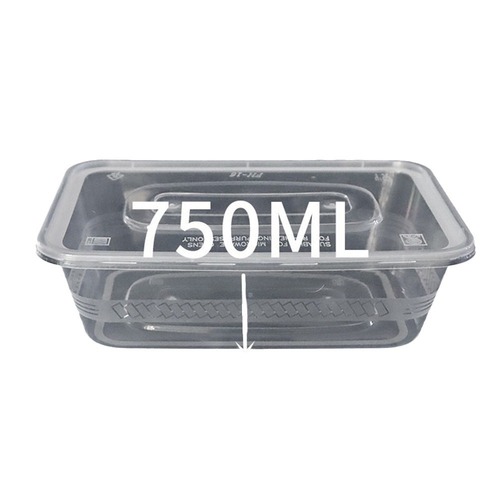 Disposable bowl food grade packaging box rectangular lunch box plastic soup bowl thickened transparent round bowl with lid
