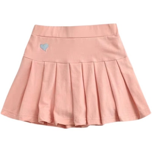 Summer new style girls' beautiful and versatile pleated skirt pants cotton skirt with safety pants thin skirt for children and middle-aged children