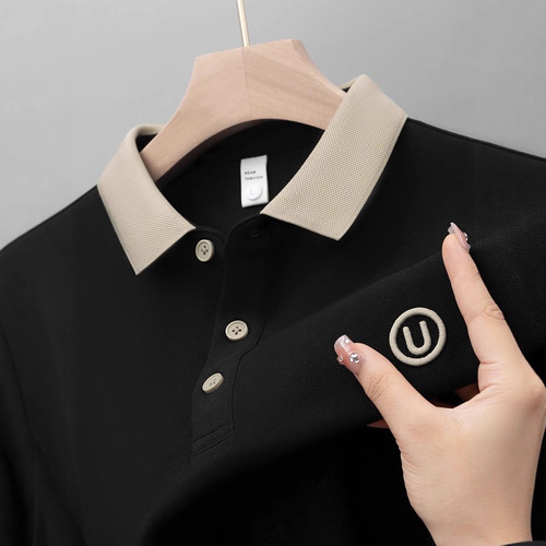 Men's Short Sleeve Polo Shirt Summer Light Luxury Business Casual Embroidered Thin Shirt for Middle-aged Young Men Men's T-shirt