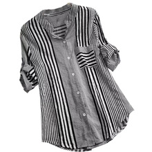女士宽松条纹衬衫