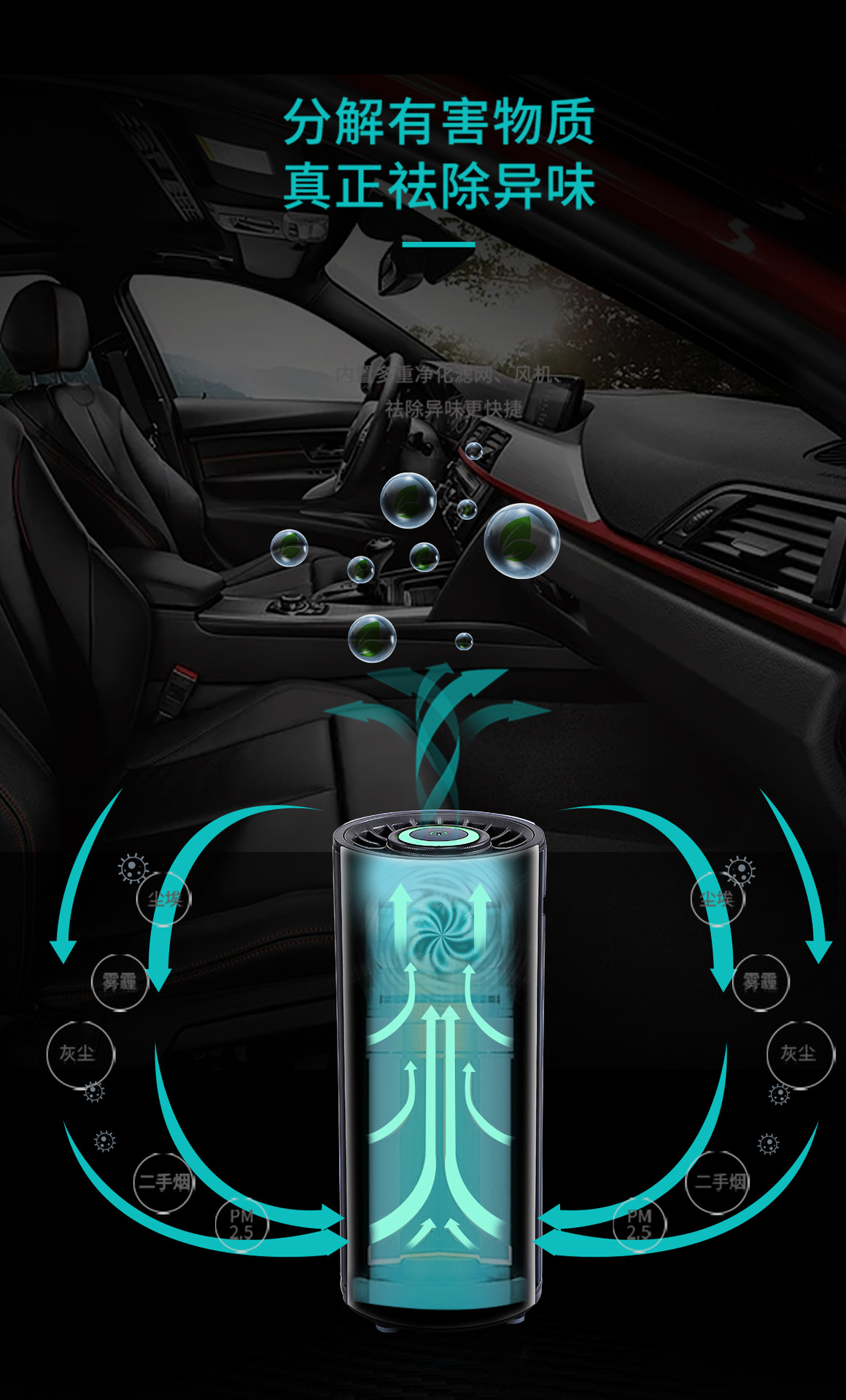 Kangyang negative ion car purifier in addition to smoke disinfection in addition to formaldehyde air purification small desktop household factory batch