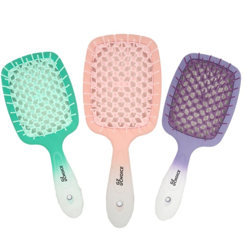 メッシュ櫛ハニカムひし形2色グラデーションフロストJANEK同タイプの乾湿両用卸売りマッサージhair brush|undefined