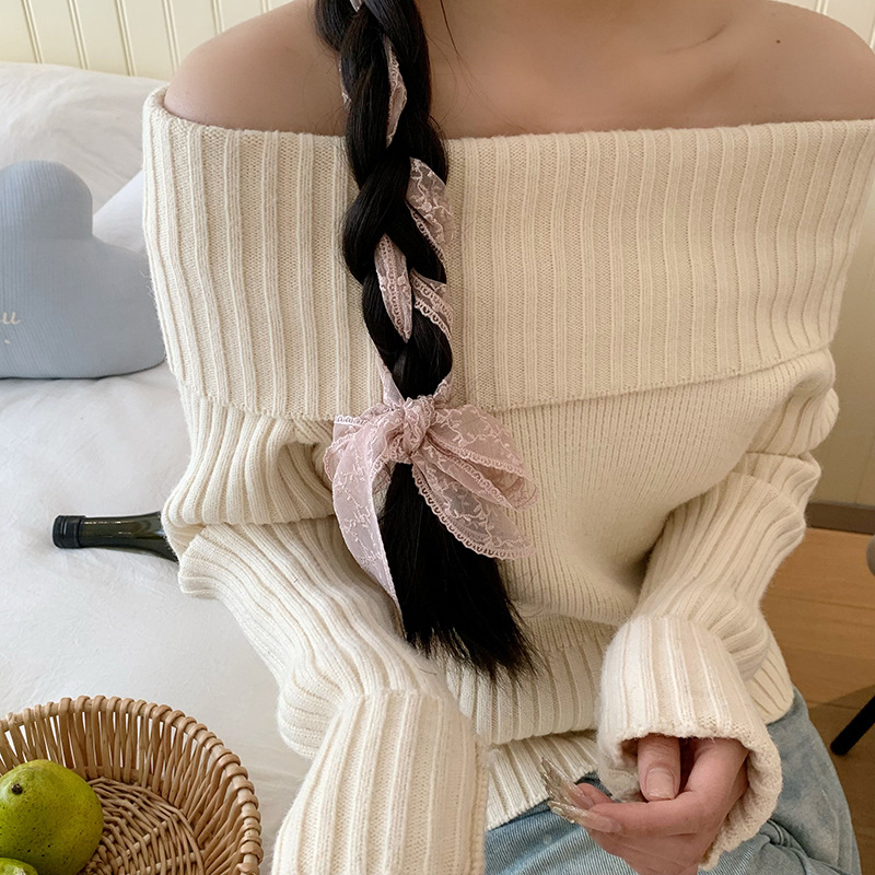 Buñuelo de encaje, correa de cabello de mujer, Han Fan Sen, correa de cabello, buñuelo de moda, buñuelo decorativo de flores huecadas, buñuelo de pañuelo