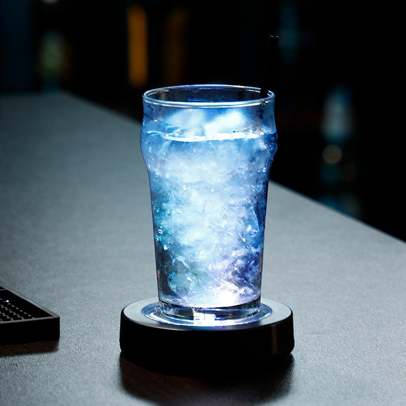 led发光杯垫 酒吧鸡尾酒发光底座灯 酒杯垫底灯光发光调酒底座灯|undefined