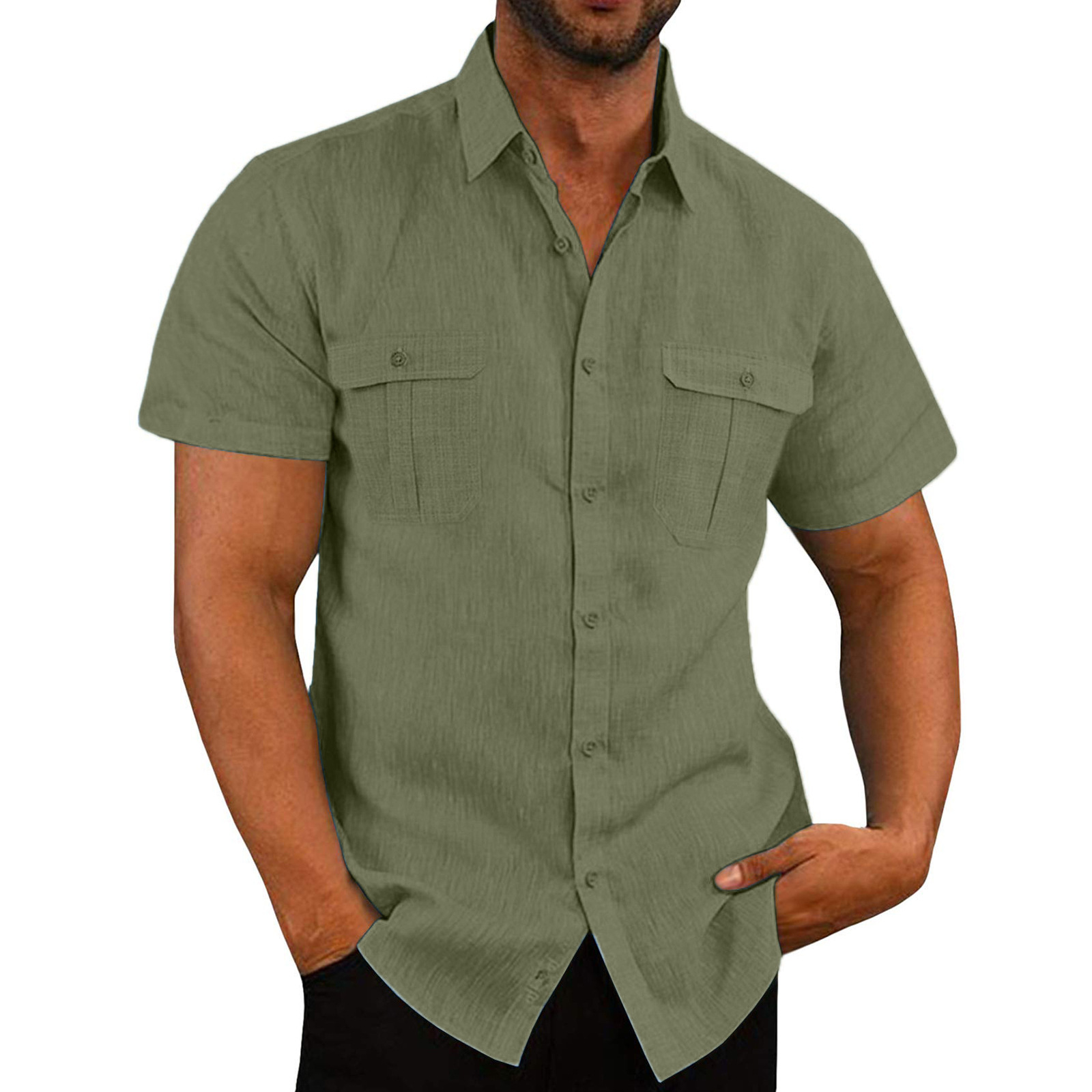 Men's Solid Color Blouse Men's Clothing display picture 7