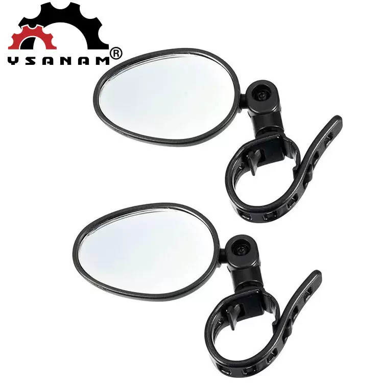 自行车后视镜 广角凸面镜 单车反光镜 山地车后视镜 硅胶柄后视镜